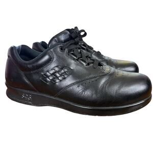 SAS Free Time Womens Black Leather Sneakers Lace Up Comfort Shoes USA Made sz 7